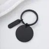 Joias Gravadas com Logo Mais Vendidas Transfronteiriças Pingente de Chaveiro Redondo Liso de Aço Inoxidável Presente Comemorativo