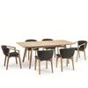 Combinación de sillas de ratán para exterior, teca, para patio, villa, jardín, balcón, comedor sencillo, sala de estar interior, combinación informal de mesa y silla