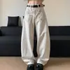 Pantalones vaqueros casuales unisex de pierna ancha, lavados, bordados, de estilo juvenil, corte holgado, moda europea y americana de calle transfronteriza