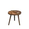 Mesa de Centro Pequena de Madeira para Apartamento na Sala de Estar, Uso Doméstico, Mesa Redonda para Quarto, Mesa Lateral Criativa para Sofá, Mesa de Centro Oval de Madeira Maciça