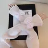Mangas de Hielo Transpirables con Lazo de Seda para Mujer, Protección Solar para Verano, Conducir, Ciclismo al Aire Libre, Mangas de Hielo, Protección UV