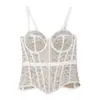Exquisito Bordado de Encaje Lujosas Correas para la Cintura Sujetador Ropa Exterior Espalda Hermosa Hombros Descubiertos Reductor Push-up Sujetador de Ballenas