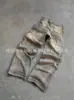 Jeans College Lavado Estilo Americano Indústria Pesada Vestimenta de Rua Distintivo Nicho Alta Qualidade Solto Reto Perna Larga