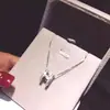 Colar com letra em zircônia microincrustada Moda coreana simples popular com letra H corrente de clavícula com temperamento em zircônia microincrustada