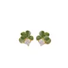 Pendientes Coreanos y Japoneses de Nuevo Estilo Chino con Flores de Esmalte Frescas para Mujer, Suaves y Elegantes, Diseño de Nicho con un Toque de Alta Gama