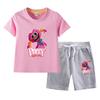 Bobbi Meninos e Meninas Roupa de Verão Infantil Verão 2023 Novo Bebê Algodão Manga Curta Shorts Conjunto Fino de Duas Peças