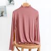 Nueva camiseta interior de modal de manga larga y cuello alto para primavera y otoño, camiseta de manga larga fina para mujer, talla grande