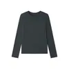 En Stock Camiseta Básica Suave de Cuello Redondo, Ligera, de Acetato de Lyocell, Lana, Tencel, Delgado y Elegante, Manga Larga 9936