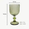 Copa de Vino de Vidrio de Color en Relieve, Vaso para Jugos, Copa de Vino, Copa de Cáliz, Copa de Vino Engrosada, Copa de Champaña, Lujo Ligero Retro