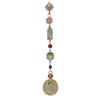 Accesorios Hanfu de Gama Alta Estilo Bambú para Mujer, Chapado en Cobre Dorado Incrustado con Imitación de Jade Hetian, Broche Colgante Cheongsam Vintage Estilo Chino Nuevo