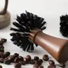 Pó Limpador de Café Tigela Escova, Acessórios de Limpeza para Máquina de Café, Limpeza de Borra de Café, Bolo de Pó da Cabeça de Preparo, Cabo de Madeira Sólida