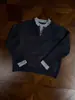 Estilo viejo dinero, retro, cosido a mano, suéter de punto de imitación de dos piezas con cuello en V para hombre, corte limpio, tejido relajado y casual