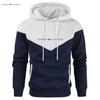 Sudadera con capucha de forro polar para hombre, estilo europeo y americano, bloques de color, patchwork, de manga larga, estilo deportes de invierno, Fibra de poliéster