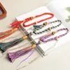Colgante de Coche de Hilo de Algodón Frotado a Mano Estilo Xizang Cuerda para Manillar Cuerda para Colgar Asiento de Loto Tejido a Mano Cuerda de Mano Borla Estilo Étnico Cuerda de Juego Cultural