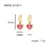 Pendientes de acero inoxidable de oro de 18 quilates con incrustaciones de diamantes de colores, de lujo, ligeros y modernos, estilo INS europeo y americano, nuevos y atractivos pendientes de acero inoxidable de titanio para mujer.