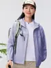 Ropa de Verano de Alta Gama para Mujer para Exteriores con Protección Solar, con Capucha, Secado Rápido, Transpirable, Talla Grande, Chaqueta de Calidad Amigable con la Piel para Ciclismo y Montañismo, Fresca y Cómoda