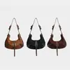Bolso de mano nuevo para mujer, elegante bolso con forma de media luna, bolso de hombro, moderno y elegante, bolso de piel de ante, bolso de moto