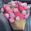 Manta com Buquê de Rosas Pontiagudas Pacote de Material para Tricô DIY Feito à Mão Manta de Flores de Lã Crochê Presente de Dia dos Namorados Chinês para Namorada