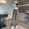 Jeans Rectos Anchos Ajustados Ankela Red Estilo Nuevo Primavera y Otoño para Figuras Menudas, Pantalones Rectos Delgados Sueltos Adelgazantes