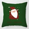 Funda de Almohada Navideña Nueva Transfronteriza Serie de Dibujos Animados Rojos de Papá Noel Muñeco de Nieve Cojín de Sofá Producción de Almohadas
