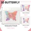 Borboleta Tridimensional Colorida Vermelha Adesivos Decorativos de Feriado Adesivos de Parede Atmosfera Quarto Sala de Estar Parede de Fundo Conjunto de 12