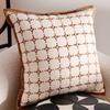 Funda de almohada china de estilo retro avanzado de lujo de entrada sencilla, sofá cama marrón, cojín de cintura para ventana salediza