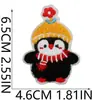 Parche de Tela Bordado de Pingüino de Dibujos Animados Parche de Sello Bordado por Computadora Parche Decoración de Ropa de Pingüino Patines de Pintor Parche