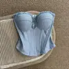 Corsé de estilo americano para chica picante con ballenas, camisola para mujer, adelgazante de cintura, top de tubo sexy y deslumbrante