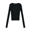 Cárdigan de Punto para Mujer, Estilo Puro Deseo, Chica Picante, Hueco, de un Solo Botón, Manga Larga, Ajuste Delgado, Cuello en V Profundo, Chaqueta Ribeteada Sexy para Primavera