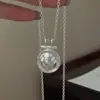 Plata de Ley S925 Versión Coreana Diseño de Nicho Retro Mate Cadena de Suéter Simple Estilo Coreano Collar de Bloguero Japonés