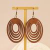 Aretes Huecos de Piezas de Madera Retro Europeas y Americanas Árbol de la Vida Hojas Anillo de Costura Aretes Transfronterizos de Amazon Calientes