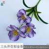 Tulipa Florida de Três Flores e Duas Hastes Tulipa Florindo com Cinco Flores Decoração para Sala de Estar de Casa Flor Artificial Flor para Arranjo de Casamento Flor de Seda