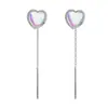 Pendientes de Borla con Forma de Corazón de Piedra Lunar de Lujo Ligero Yixuan Modelo Nuevo 2026 Pendientes Deslumbrantes con Forma de Corazón de Aurora Soñadora