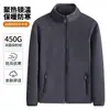 Moletom e jaqueta de fleece masculinos de peso pesado com zíper e dois bolsos, novidades outono/inverno 2026