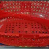 Cesta de plástico para colheita de vegetais e ovos, portátil, imitação de rattan, tecida em bambu, cesta de compras para feira, direto da fábrica