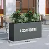 Caixa de Flores de Ferro Forjado Esquadro Combinado Pátio Shopping Center Paisagismo Caixa de Flores de Aço Inoxidável Retangular Externa Calha de Flores Municipal Atacado