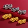 Acessórios Pixiu de Prata Pura 999 para Atrair Riqueza para Mulheres, Joias de Mão de Luxo Leve de Alta Qualidade, Joias DIY de Prata Dura 3D Estilo Retrô Atacado
