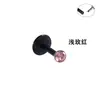 Aretes de Acrílico para Labio Transfronterizos con Diamantes de Colores, Aretes de Varilla Suave con Diamantes, Aretes de Barra Negra en Forma de T con Rosca Interna y Base Plana