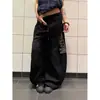 Pantalones Casuales Deportivos Retro Americano 2025 Lavados de Hip-Hop con Dobladillo Curvo hasta el Suelo y Estampado de Letras, Estilo Jazz Desgastados de Pierna Ancha