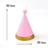 Dorado oro flash pequeña bola de pelo gorro de cumpleaños bola de pelo grande Fiesta de Cumpleaños niños mini gorro de cumpleaños pequeño libro rojo