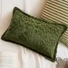 Funda de Cojín para Sofá de Sala de Estar Verde Retro Funda de Almohada Cubierta para Cojín de Tiro para Dormitorio Mesita de Noche Ventana Saliente Funda de Cojín Lumbar