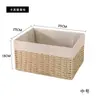 Cesta de armazenamento tecida à mão, caixa de armazenamento para lanches, cesta de bambu, cesto de roupa suja, caixa de armazenamento grande para calças