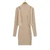 Vestido Camiseta Francés Sexy de Cuello Alto sin Mangas para Mujer Otoño Nuevo Estilo Elegante Adelgazante Bodycon Falda Corta