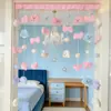 Cortina de Puerta de Nube Delicada para Habitación de Niñas, Cortina Acogedora para Sala de Té, Cortina de Entrada, Cortina Decorativa para Villa, Cortina de Baño