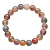 Pulseira de Cristal para Cabelo Colorido Natural com Pelo de Coelho Colorido, Cristal de Cabelo de Cobre Multicolorido, Contas Redondas de Círculo Único, Fabricante de Pulseira Colar DIY, Atacado