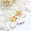 Accesorios diy color cobre puro retención 14k oro redondo hueco doble colgante conector pulsera aretes conector hueco