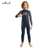 Nuevo Traje de Buceo Infantil 2.5mm de una Pieza de Manga Larga Cálido para Niños Natación de Invierno Resistente al Frío Traje de Snorkel y Surf