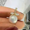 Accesorios DIY Plata de Ley S925 Colgante de Hoja Perla Broche Cabeza de Colgante Abrible Accesorios Base de Plata 10-14