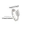 Anillo abierto de mariposa y flor de circón bestseller transfronterizo, anillo de diseño versátil de alta gama de lujo ligero al por mayor