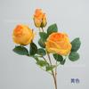 Rosa Torre de 3 cabezas rama única rosa artificial flor de seda decoración pared de flores salón de bodas arreglo floral guía de camino exhibición entrada sala de estar